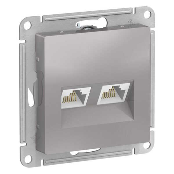 Розетка компьютерная 2-м AtlasDesign RJ45 кат.5E механизм алюм. SE ATN000385 оптом купить цена