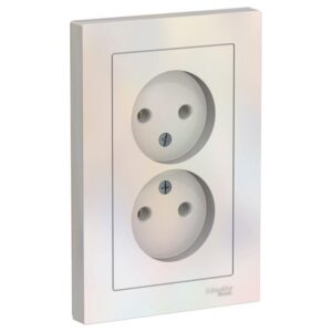 Розетка 2-м СП AtlasDesign 16А IP20 без заземл. в сборе жемчуж. SE ATN000420 оптом купить цена