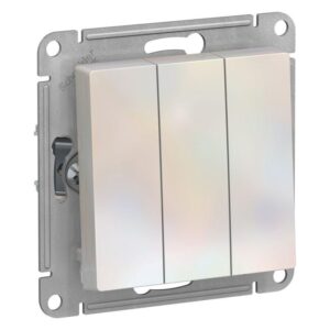 Выключатель 3-кл. СП AtlasDesign 10А IP20 (сх. 1+1+1) 10AX механизм жемчуж. SE ATN000431 оптом купить цена