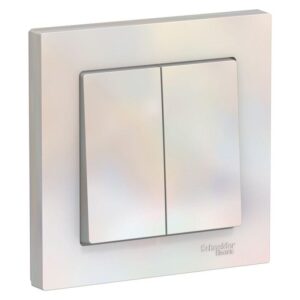Выключатель 2-кл. СП AtlasDesign 10А IP20 (сх. 5) 10AX в сборе жемчуж. SE ATN000452 оптом купить цена