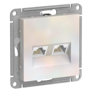 Розетка компьютерная 2-м AtlasDesign RJ45 кат.5E механизм жемчуж. SE ATN000485 оптом купить цена