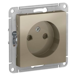 Розетка 1-м СП AtlasDesign 16А IP20 без заземл. защ. шторки механизм шампань SE ATN000549 оптом купить цена
