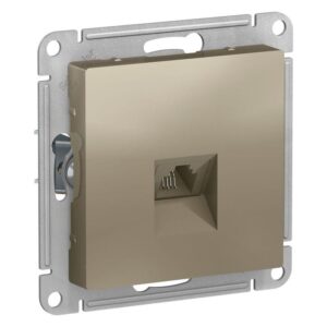 Розетка телефонная 1-м СП AtlasDesign RJ11 механизм шампань SE ATN000581 оптом купить цена