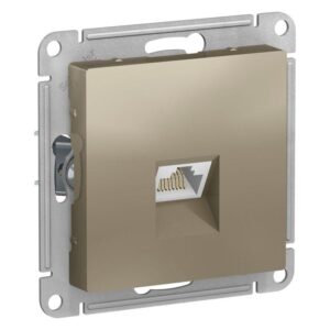Розетка компьютерная AtlasDesign RJ45 кат.5E механизм шампань SE ATN000583 оптом купить цена