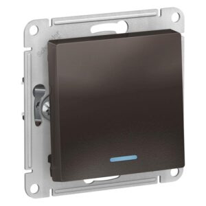 Выключатель 1-кл. СП AtlasDesign 10А IP20 (сх. 1а) 10AX с подсветкой механизм мокко SE ATN000613 оптом купить цена