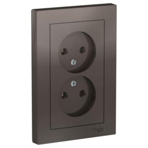 Розетка 2-м СП AtlasDesign 16А IP20 без заземл. в сборе мокко SE ATN000620 оптом купить цена