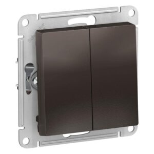 Выключатель 2-кл. СП AtlasDesign 10А IP20 (сх. 5) 10AX механизм мокко SE ATN000651 оптом купить цена