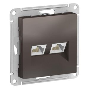 Розетка компьютерная 2-м AtlasDesign RJ45 кат.5E механизм мокко SE ATN000685 оптом купить цена