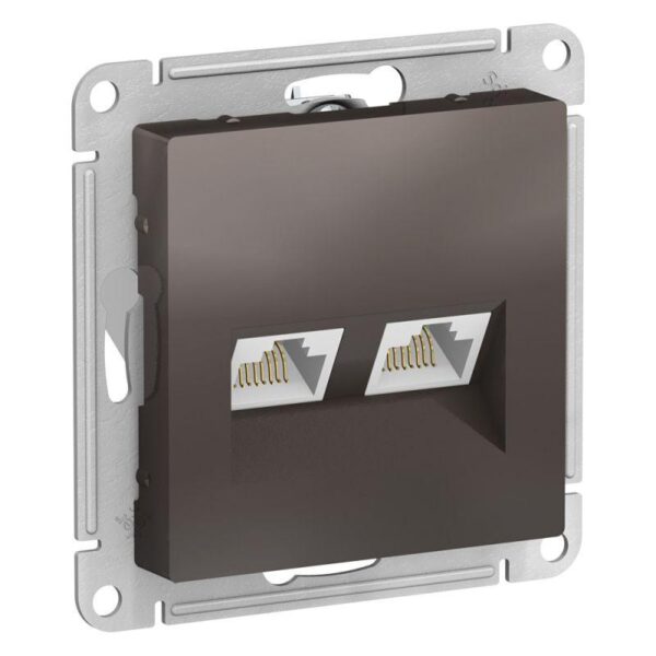 Розетка компьютерная 2-м AtlasDesign RJ45 кат.5E механизм мокко SE ATN000685 оптом купить цена