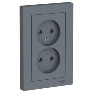 Розетка 2-м СП AtlasDesign 16А IP20 без заземл. в сборе грифель SE ATN000720 оптом купить цена