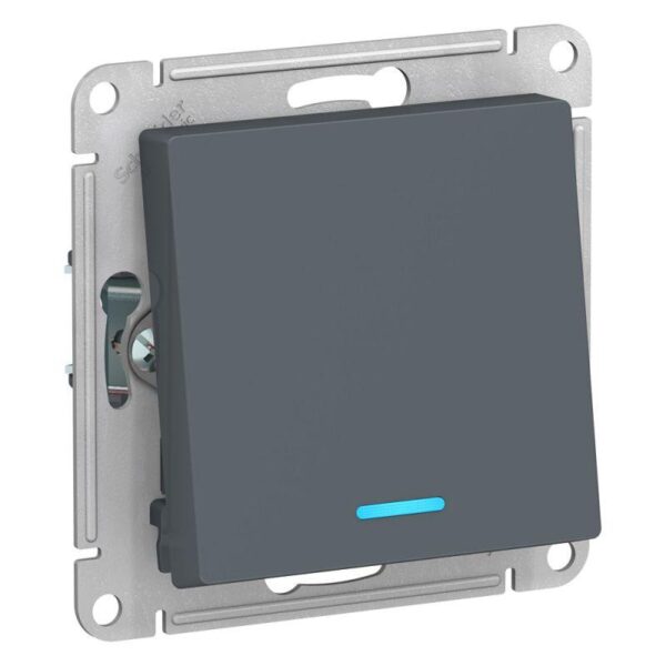 Переключатель проходной 1-кл. СП AtlasDesign 10А IP20 (сх. 6а) 10AX с подсветкой механизм грифель SE ATN000763 оптом купить цена