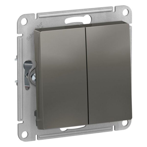Выключатель 2-кл. СП AtlasDesign 10А IP20 (сх. 5) 10AX механизм сталь SE ATN000951 оптом купить цена