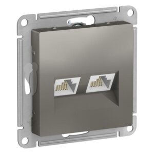 Розетка компьютерная 2-м AtlasDesign RJ45 кат.5E механизм сталь SE ATN000985 оптом купить цена