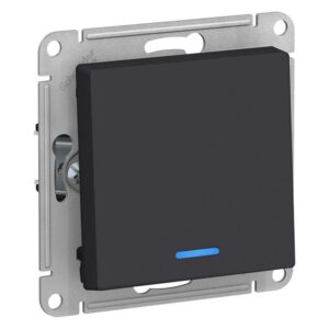 Выключатель 1-кл. СП AtlasDesign 10А IP20 (сх. 1а) 10AX с подсветкой механизм карбон SE ATN001013 оптом купить цена