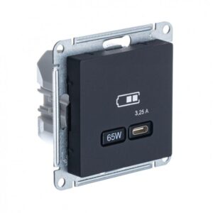 Розетка USB AtlasDesign тип C 65Вт QC PD высокоскор. ЗУ механизм карбон SE ATN001027 оптом купить цена