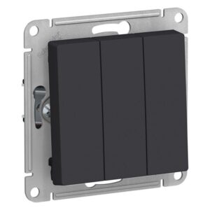Выключатель 3-кл. СП AtlasDesign 10А IP20 (сх. 1+1+1) 10AX механизм карбон SE ATN001031 оптом купить цена