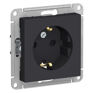 Розетка 1-м СП AtlasDesign 16А IP20 с заземл. защ. шторки механизм карбон SE ATN001045 оптом купить цена