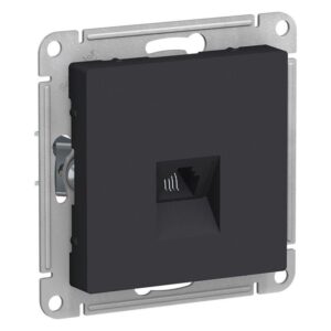 Розетка телефонная 1-м СП AtlasDesign RJ11 механизм карбон SE ATN001081 оптом купить цена