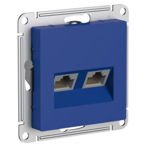 Розетка компьютерная 2-м AtlasDesign RJ45+RJ45 кат.5E механизм аквамарин SE ATN001185 оптом купить цена