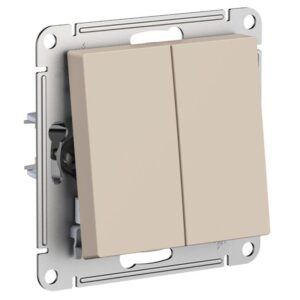 Переключатель проходной 2-кл. СП AtlasDesign 10А (сх. 6/2) 10AX механизм песочн. SE ATN001265 оптом купить цена