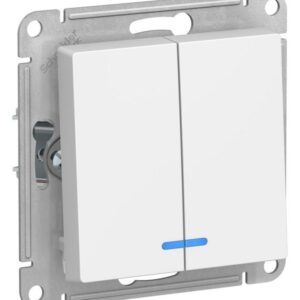 Выключатель 2-кл. AtlasDesign (сх. 5а) 10AX с подсветкой механизм лотос SE ATN001353 оптом купить цена