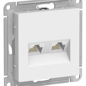 Розетка компьютерная 2-м AtlasDesign RJ45+RJ45 кат.5E механизм лотос SE ATN001385 оптом купить цена