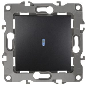 Выключатель 1-кл. СП Эра12 12-1102-05 10А IP20 250В 10AX с подсветкой механизм антрацит Эра Б0014637 оптом купить цена