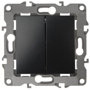 Выключатель 2-кл. СП Эра12 10А IP20 12-1104-05 250В 10AX антрацит Эра Б0014649 оптом купить цена