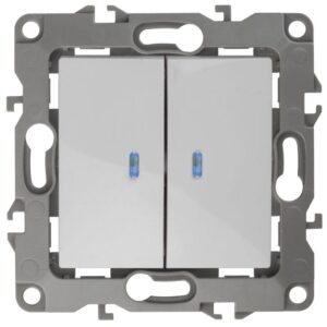 Выключатель 2-кл. СП Эра12 12-1105-01 10А IP20 250В 10AX с подсветкой механизм бел. Эра Б0014657 оптом купить цена