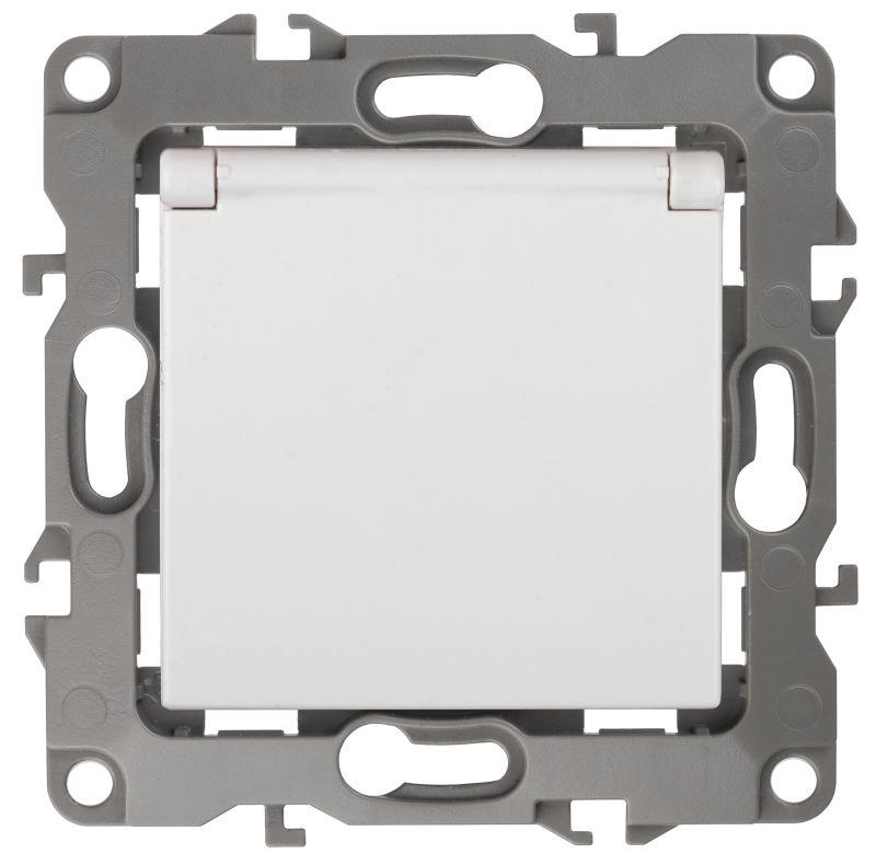 Розетка 1-м СП Эра12 12-2103-01 16А IP20 16AX 250В 2P+E Schuko защ. шторки с крышкой механизм бел. Эра Б0014693 купить оптом выгодно Розетка 1-м СП Эра12 12-2103-01 16А IP20 16AX 250В 2P+E Schuko защ. шторки с крышкой механизм бел. Эра Б0014693 оптом купить цена