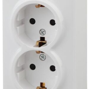 Розетка 2-м ОП Эра Эксперт 11-2205-01 16А IP20 16AX 250В 2х2P+E Schuko бел. Эра Б0020691 оптом купить цена