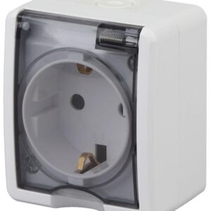 Розетка 1-м ОП Эра Эксперт 11-2402-01 16А IP54 16AX 250В 2P+E защ. шторки бел. Эра Б0020714 оптом купить цена