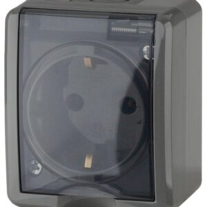 Розетка 1-м ОП Эра Эксперт 11-2402-03 16А IP54 16AX 250В 2P+E защ. шторки сер. Эра Б0020715 оптом купить цена