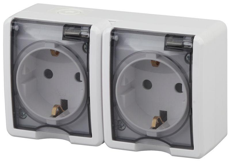Розетка 2-м ОП Эра Эксперт 11-2403-01 16А IP54 16AX 250В 2х2P+E бел. Эра Б0020716 купить оптом выгодно Розетка 2-м ОП Эра Эксперт 11-2403-01 16А IP54 16AX 250В 2х2P+E бел. Эра Б0020716 оптом купить цена