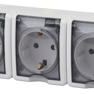 Розетка 3-м ОП Эра Эксперт 11-2405-01 16А IP54 16AX 250В 3х2P+E бел. Эра Б0020720 оптом купить цена