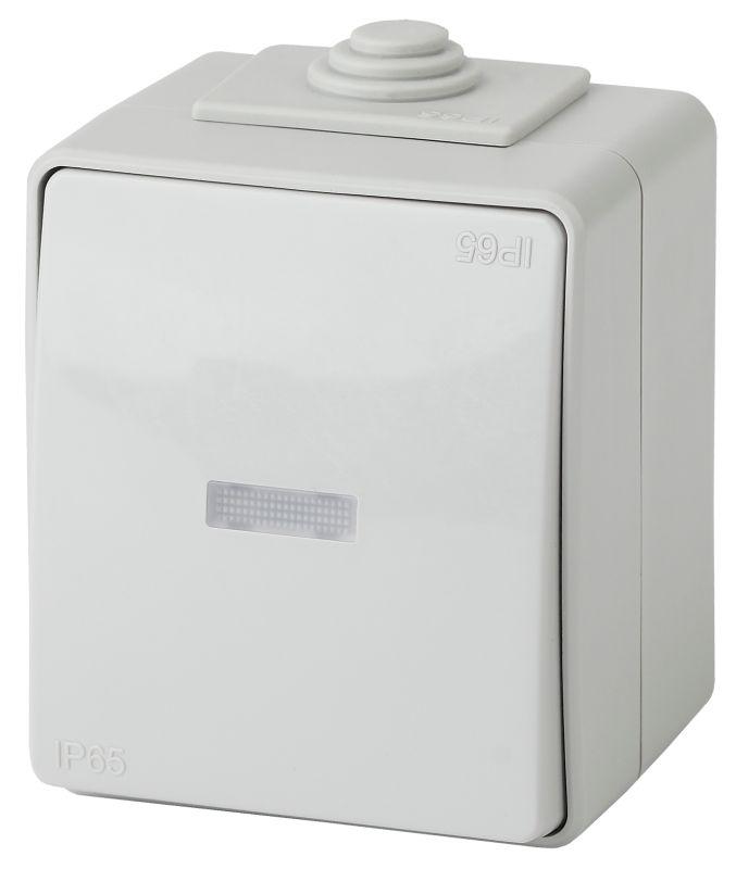 Выключатель 1-кл. ОП Эра Эксперт 10А IP65 11-1602-03 250В 10AX с подсветкой сер. Эра Б0035974 купить оптом выгодно Выключатель 1-кл. ОП Эра Эксперт 10А IP65 11-1602-03 250В 10AX с подсветкой сер. Эра Б0035974 оптом купить цена