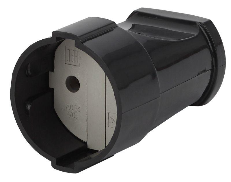 Розетка кабельная без заземл. прямая 10А черн. Rx1-B ЭРА Б0039681 купить оптом выгодно Розетка кабельная без заземл. прямая 10А черн. Rx1-B ЭРА Б0039681 оптом купить цена