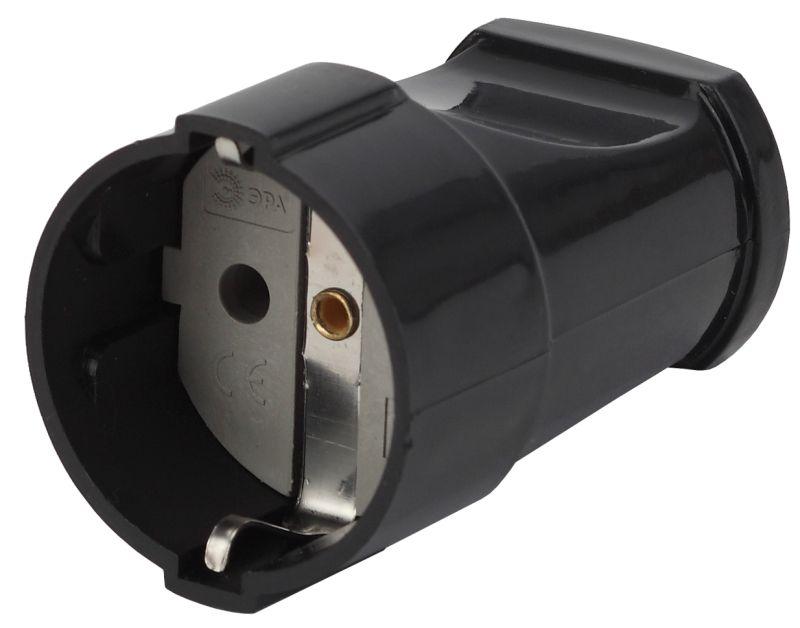 Розетка кабельная с заземл. прямая 16А черн. Rx2-B ЭРА Б0039683 купить оптом выгодно Розетка кабельная с заземл. прямая 16А черн. Rx2-B ЭРА Б0039683 оптом купить цена