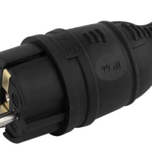 Вилка каучуковая с заземл. прям. 16А IP44 черн. Эра Б0044540 оптом купить цена