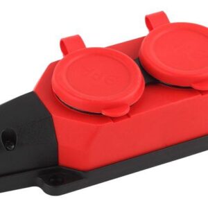 Колодка удлинителя 2-м с заземл. 16А IP44 K-2e-RED-IP44 каучук красн. Эра Б0044551 оптом купить цена