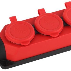 Колодка удлинителя 3-м с заземл. 16А IP44 K-3e-RED-IP44 каучук красн. Эра Б0044552 оптом купить цена