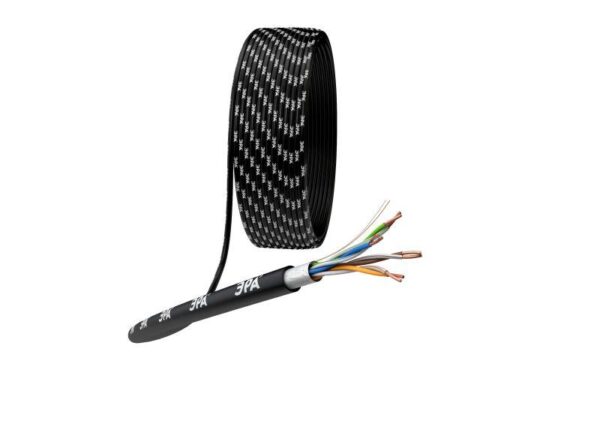 Кабель витая пара F/UTP кат.5E 4х2х24AWG solid CU PE Outdoor черн. (м) Эра Б0044689 оптом купить цена