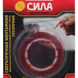 Лента клейкая сверхпрочная монтажная SDST-1215TR двустор. пеноакрил.12мм х 1.5м прозр. СИЛА Б0046371 оптом купить цена