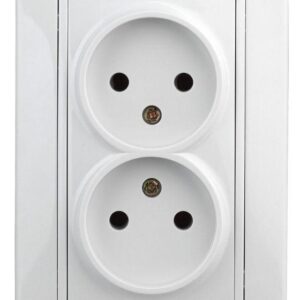 Розетка 2-м СП Plano 1-204-01 16А IP20 250В 2х2P бел. Intro Б0053904 оптом купить цена