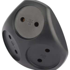 Разветвитель электрический SPx-3-B на 3 розетки без заземл. 10А черн. Эра Б0059721 оптом купить цена