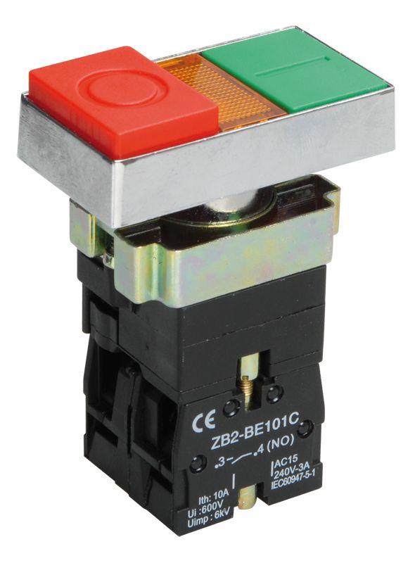 Кнопка LAY5-BW8465 "I-O" сдвоенная c подсв. IEK BBD40-BW-K51 купить оптом выгодно Кнопка LAY5-BW8465 "I-O" сдвоенная c подсв. IEK BBD40-BW-K51 оптом купить цена