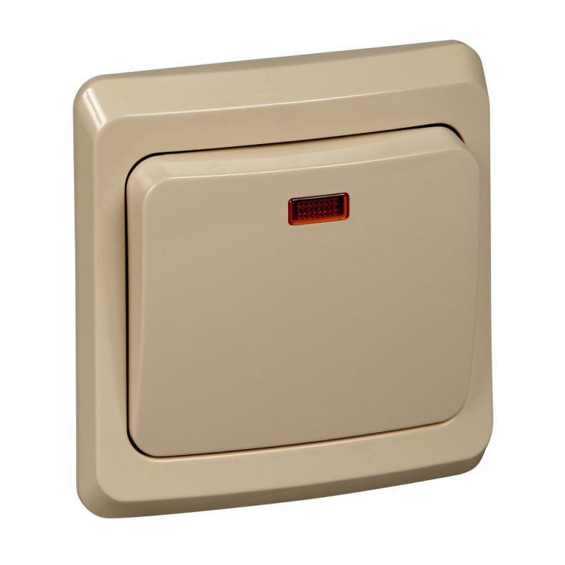 Выключатель 1-кл. СП Этюд 10А IP20 с подсветкой крем. SE BC10-005K купить оптом выгодно Выключатель 1-кл. СП Этюд 10А IP20 с подсветкой крем. SE BC10-005K оптом купить цена