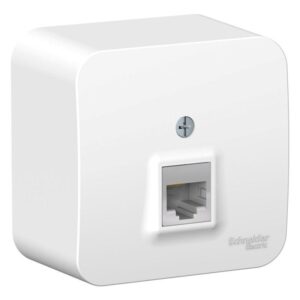 Розетка компьютерная 1-м ОП Blanca RJ45 кат.5E с изолир. пластиной бел. SE BLNIA045001 оптом купить цена