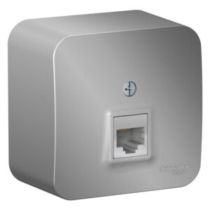 Розетка компьютерная 1-м ОП Blanca RJ45 кат.5E с изолир. пластиной алюм. SE BLNIA045003 оптом купить цена