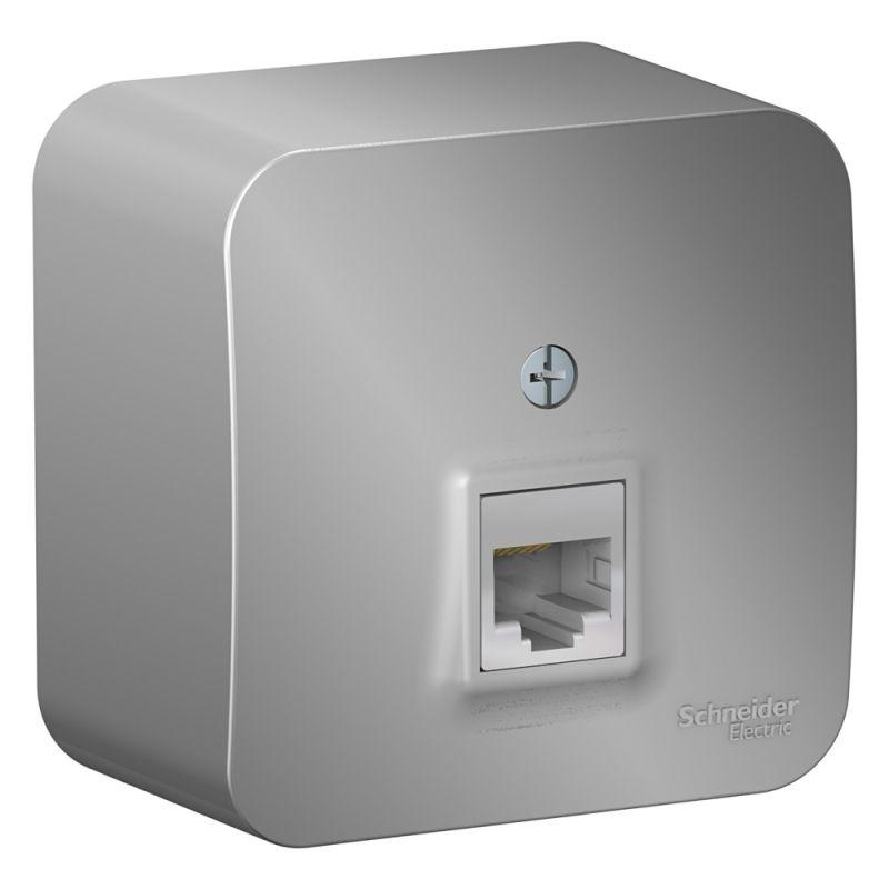 Розетка компьютерная 1-м ОП Blanca RJ45 кат.5E с изолир. пластиной алюм. SE BLNIA045003 купить оптом выгодно Розетка компьютерная 1-м ОП Blanca RJ45 кат.5E с изолир. пластиной алюм. SE BLNIA045003 оптом купить цена